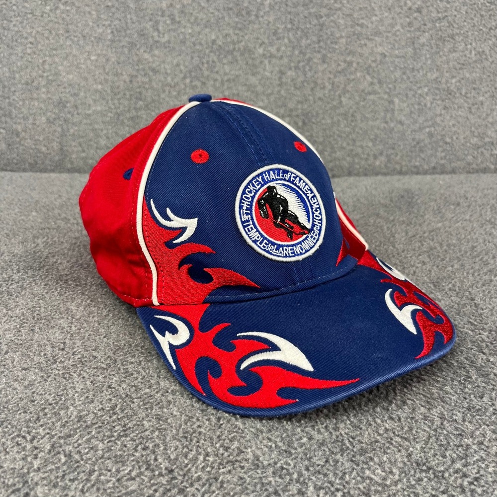 New Era 9FORTY Hockey Hall of Fame Hat Youth Blue‎ Red Flame Embroidered Cap NHL